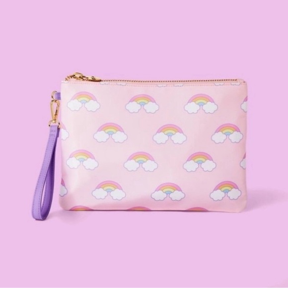 Stoney Clover Lane x Target Light Pink Rainbow Print Flat Pouch - Picture 1 of 4